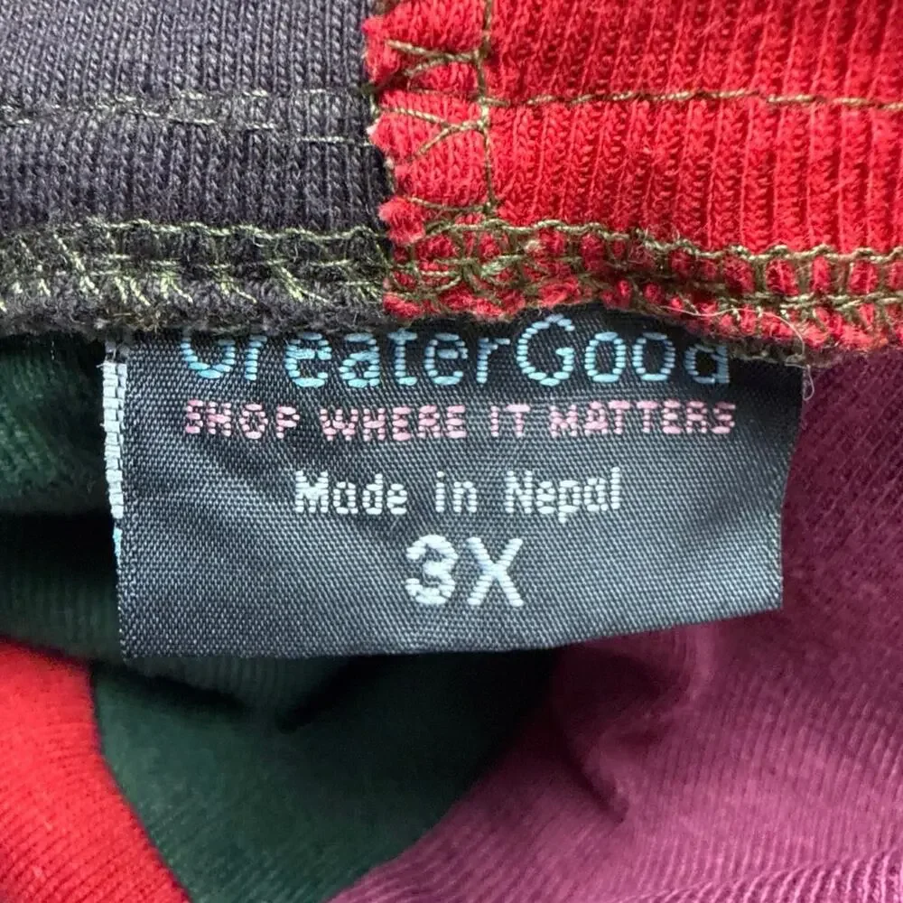 Greater Good Patchwork Full Zip Sweatshirt Jacket 3X Embroidered Cats Artsy - Picture 4 of 8